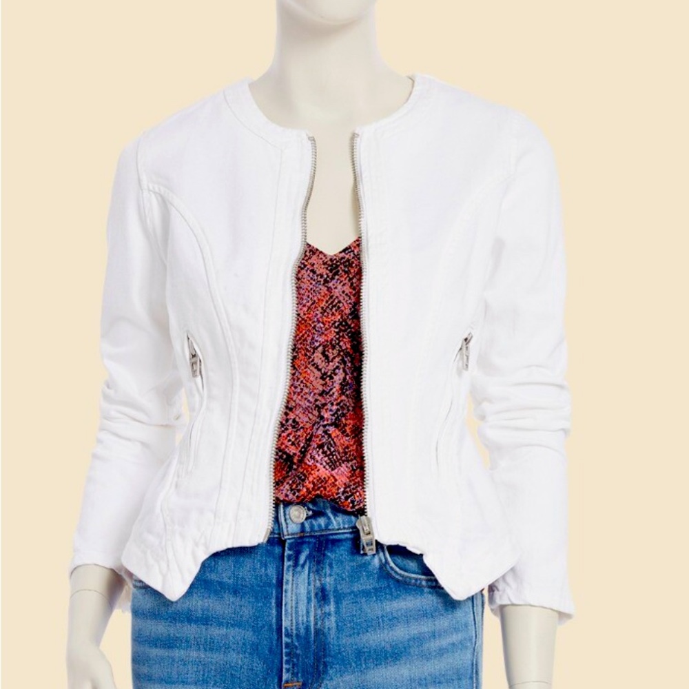 NWT Blank NYC  Part Time Lover White Denim Jacket Size: XS